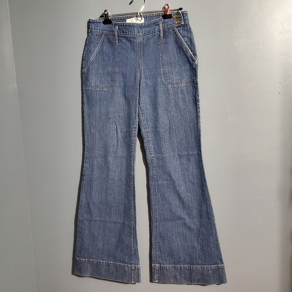 Old Navy High Rise Flare Womens Jeans Dark Wash Size 8 - Picture 1 of 9